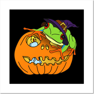 Halloween Red Eyed tree Frog Posters and Art